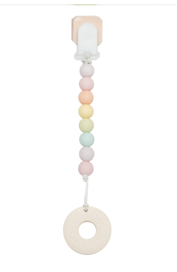 Loulou Lollipop Silicone Teether GEM Set | Pink Donut